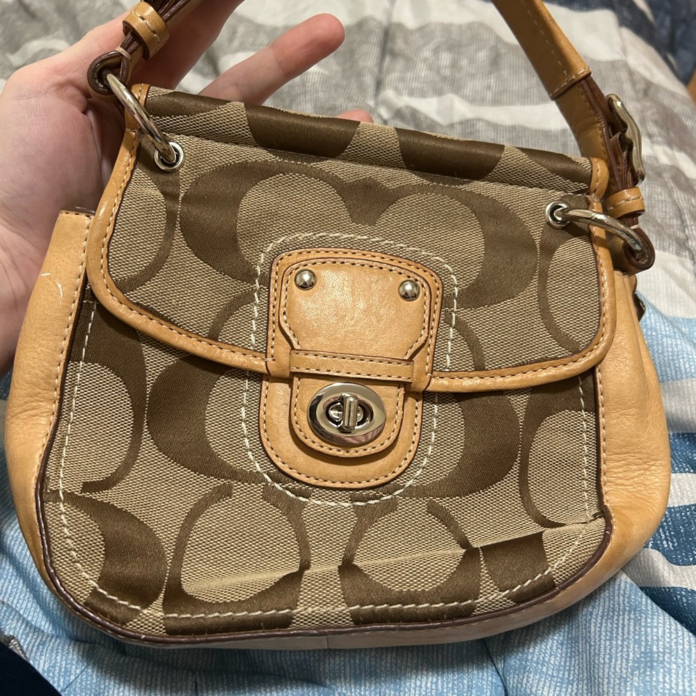 Coach Signature Canvas Mini Shoulder Bag